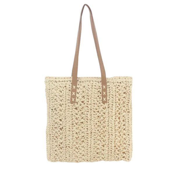 Sand and Sun Tote Summer Boho Vibes Tote Bag Purse, Light Beige - Picture 2 of 5